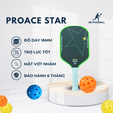 Vợt Pickleball Vigoball MD sợi carbon 16mm - Bền, chịu lực tốt, giá ưu đãi 260.000₫