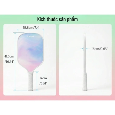 Vợt Pickleball Viwozz 16mm T700 Carbon – Thiết kế thời trang, tăng sức mạnh tấn công, giá 399k