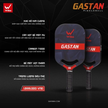 Vợt Pickleball Wika Carbon Pro T1.000 Chính Hãng - Nhẹ Bám Đỉnh, Giá 1.099.000đ