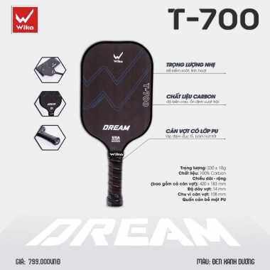 Vợt Pickleball Wika DREAM chính hãng - Carbon T-700, độ nhám chuẩn, tăng ma sát, giá ưu đãi 595.000₫ 9 Vợt Pickleball Wika DREAM chính hãng - Carbon T-700, độ nhám chuẩn, tăng ma sát, giá ưu đãi 595.000₫ 9