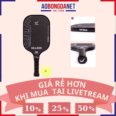 Vợt Pickleball Wika Header Đen Chính Hãng Siêu Nhẹ, Thiết Kế Hiện Đại, Cầm Chắc Tay, Giá 600.000 VND