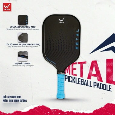 Vợt Pickleball Wika Metal Carbon T300 siêu nhẹ chuẩn thi đấu nguyên hộp 571.000₫