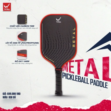 Vợt Pickleball Wika Metal Carbon T300 siêu nhẹ chuẩn thi đấu nguyên hộp 571.000₫