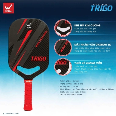 Vợt Pickleball Wika Trigo chính hãng – Siêu nhẹ, cầm chắc, giá 1.1 triệu 2