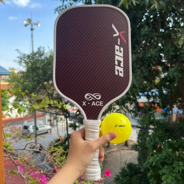 Vợt Pickleball X-Ace Đỏ Đô Carbon 16mm Chuẩn Quốc Tế Dùng Trong Nhà Ngoài Trời Tặng 1 Bóng Giảm Giá 22% 300.000₫