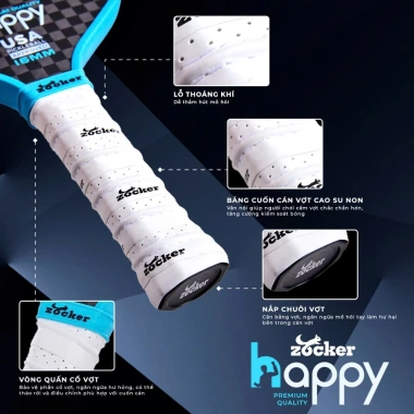 Vợt Pickleball Zocker Happy HP3 Carbon Premium Bền Bỉ Giá Ưu Đãi 1,5 Triệu