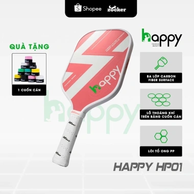 Vợt Pickleball Zocker HP01 Carbon 3 lớp chính hãng – Siêu nhẹ, kiểm soát cao, giảm giá 9