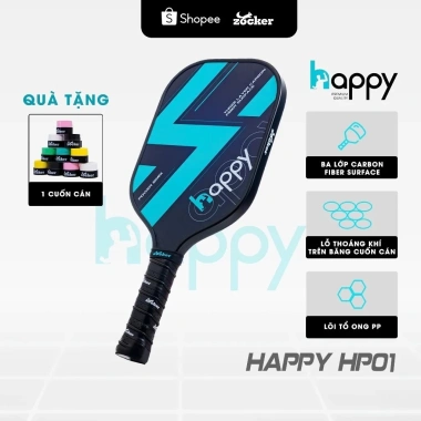 Vợt Pickleball Zocker HP01 Carbon 3 lớp chính hãng – Siêu nhẹ, kiểm soát cao, giảm giá 10