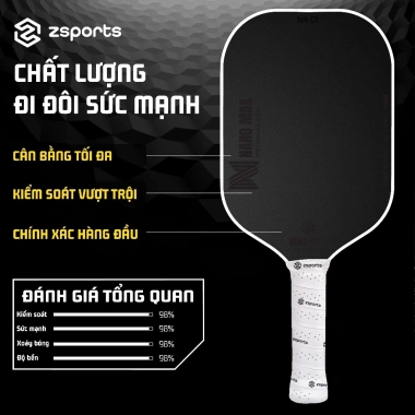 Vợt Pickleball ZSPORTS Z07 Gen3 Core Carbon T700 siêu nhám, kèm bao đựng - Giá 1,3 triệu