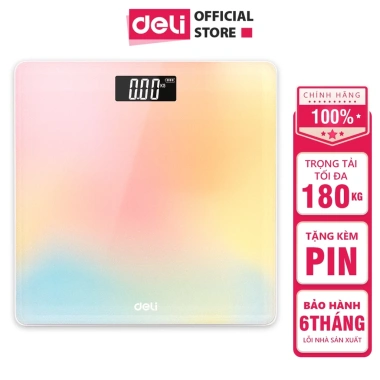 Voucher 20K Cân điện tử Deli E86.120 màu ombre, đo chính xác, tải 180kg - Giá 259.000đ