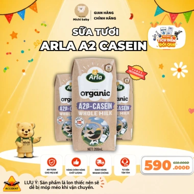Voucher 80k 25/06 - 20 Hộp Sữa UHT Hữu Cơ A2 Arla Đan Mạch 200ml Michi Baby MC888 675k Voucher 80k 25/06 - 20 Hộp Sữa UHT Hữu Cơ A2 Arla Đan Mạch 200ml Michi Baby MC888 675k
