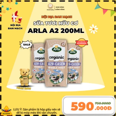 Voucher 80k 25/06 - 20 Hộp Sữa UHT Hữu Cơ A2 Arla Đan Mạch 200ml Michi Baby MC888 675k 2 Voucher 80k 25/06 - 20 Hộp Sữa UHT Hữu Cơ A2 Arla Đan Mạch 200ml Michi Baby MC888 675k 2