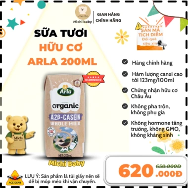 Voucher 80k 25/06 - 20 Hộp Sữa UHT Hữu Cơ A2 Arla Đan Mạch 200ml Michi Baby MC888 675k 7 Voucher 80k 25/06 - 20 Hộp Sữa UHT Hữu Cơ A2 Arla Đan Mạch 200ml Michi Baby MC888 675k 7