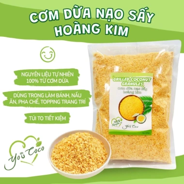Vụn Dừa Nướng Hoàng Kim YouCoco 500gr - Giảm 21% chỉ 95.000đ, thơm giòn, giàu dinh dưỡng
