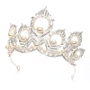 Vương miện bạc Baroque công chúa trưởng thành lá họa tiết kim cương giả phù dâu cô dâu