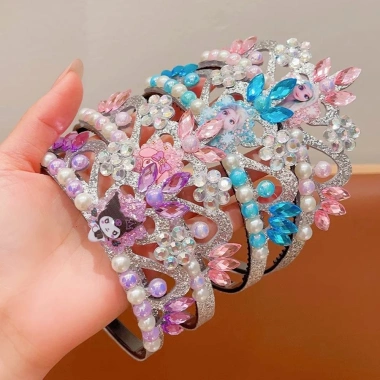 Vương miện băng giá kim cương ngọc trai - Phụ kiện biểu diễn cho bé gái, chỉ 39.600₫