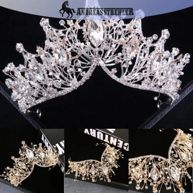 Vương miện Baroque Onetimingfine cho cô dâu bé gái - Tiara tóc đá quý, chỉ 150.096₫