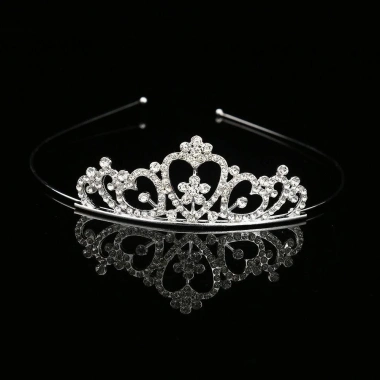 Vương miện công chúa HYCEO - Tiara kim cương giả, pha lê, trang sức tóc dự tiệc, giá ưu đãi 45.360 đ 2