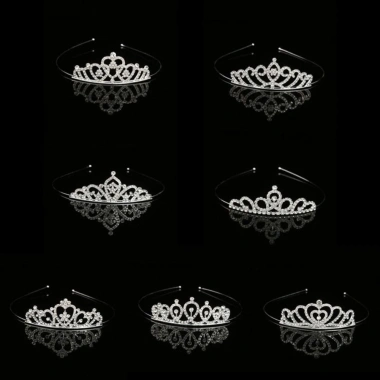 Vương miện công chúa HYCEO - Tiara kim cương giả, pha lê, trang sức tóc dự tiệc, giá ưu đãi 45.360 đ 4