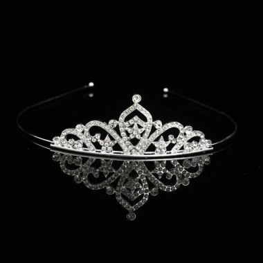 Vương miện công chúa HYCEO - Tiara kim cương giả, pha lê, trang sức tóc dự tiệc, giá ưu đãi 45.360 đ 5