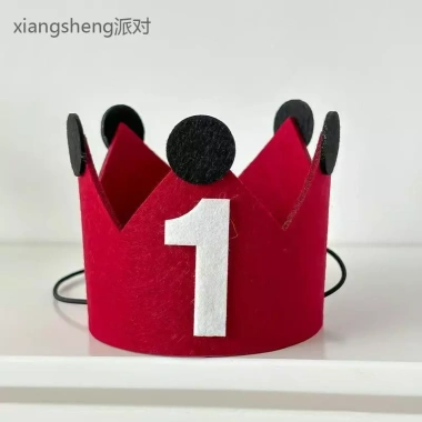 Vương Miện Đỏ Sinh Nhật Mũ Nỉ Trẻ Em 1 Tuổi - Phong Cách Độc Đáo Cho Bé Trai và Bé Gái 5