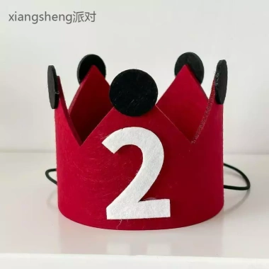 Vương Miện Đỏ Sinh Nhật Mũ Nỉ Trẻ Em 1 Tuổi - Phong Cách Độc Đáo Cho Bé Trai và Bé Gái 6