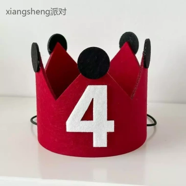 Vương Miện Đỏ Sinh Nhật Mũ Nỉ Trẻ Em 1 Tuổi - Phong Cách Độc Đáo Cho Bé Trai và Bé Gái 7