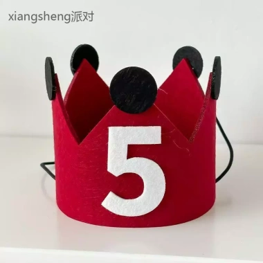 Vương Miện Đỏ Sinh Nhật Mũ Nỉ Trẻ Em 1 Tuổi - Phong Cách Độc Đáo Cho Bé Trai và Bé Gái 8