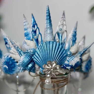 Vương miện vỏ sò tự nhiên handmade - Vương miện cô dâu, chụp hình, giảm giá 229k