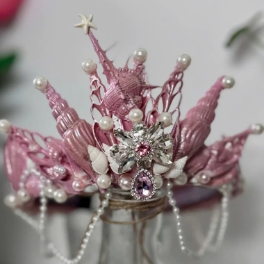 Vương miện vỏ sò tự nhiên handmade - Vương miện cô dâu, chụp hình, giảm giá 229k