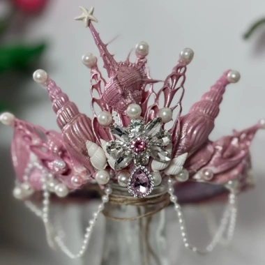 Vương miện vỏ sò tự nhiên handmade - Vương miện cô dâu, chụp hình, giảm giá 229k