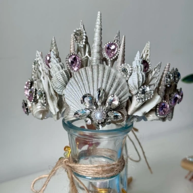 Vương miện vỏ sò tự nhiên handmade - Vương miện cô dâu, chụp hình, giảm giá 229k