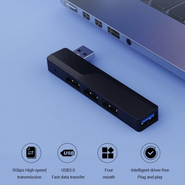 Walram Hub USB 4 trong 1 USB 3.0 + USB 2.0, Truyền dữ liệu nhanh, Mở rộng cho Laptop, PC, MacBook Pro Air - Giá 38.603₫