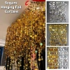 WANGMCAI 10 Dây Hạt Sequin Rem Flash 1m Kim Sa Lấp Lánh Đồ DIY Treo Rèm Giấy Trang Trí Sân Khấu Bạc