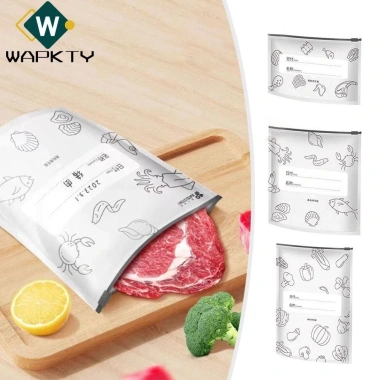 Wapkty 10 Cái Túi Đứng Tủ Đông - Zip Lá Nhôm Chống Rò Rỉ, Giữ Thực Phẩm Tươi