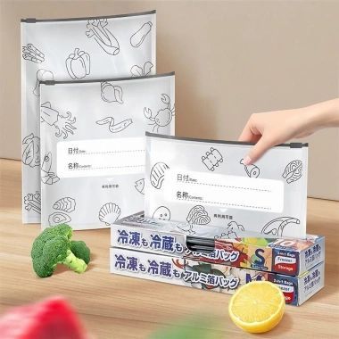 Wapkty 10 Cái Túi Đứng Tủ Đông - Zip Lá Nhôm Chống Rò Rỉ, Giữ Thực Phẩm Tươi