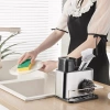 WAPKTY Giá đựng bộ đồ ăn, hộp giặt 3 trong 1 – Giá đỡ xốp thép không gỉ, tiết kiệm không gian bếp 4