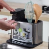 WAPKTY Giá đựng bộ đồ ăn, hộp giặt 3 trong 1 – Giá đỡ xốp thép không gỉ, tiết kiệm không gian bếp 7