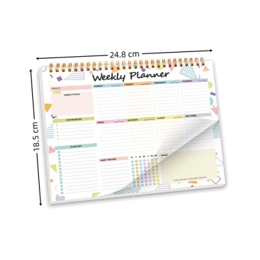 WAPKTY Sổ tay lập kế hoạch hàng tuần 2.025 - Pad giấy dày 52 trang, Bắc Âu, cuộn dây, việc cần làm 2