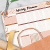 WAPKTY Sổ tay lập kế hoạch hàng tuần 2.025 - Pad giấy dày 52 trang, Bắc Âu, cuộn dây, việc cần làm 8