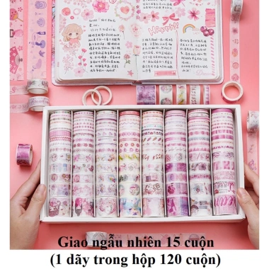 Washi Tape 100-120 cuộn nhiều chủ đề - Băng dính Bullet Journal giảm còn 30.000₫