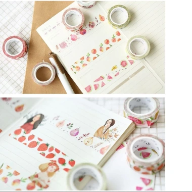 Washi tape cute hình Hoa quả - Dễ thương, trang trí sổ tay, bullet journal chỉ 14.000đ 8