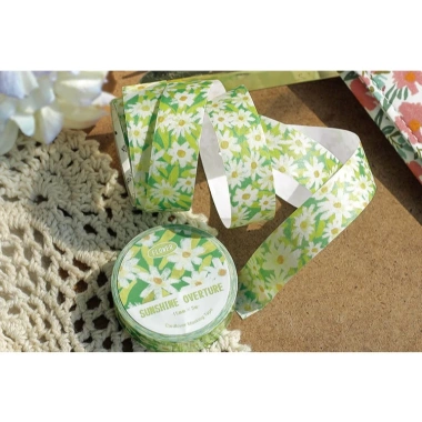 Washi Tape Hoa Cúc Trắng Xanh Pastel 1 Cuộn - Lá Cỏ Dễ Thương Dán Sổ Bullet Journal Giá 26k 3