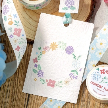 Washi Tape Hoa Cúc Trắng Xanh Pastel 1 Cuộn - Lá Cỏ Dễ Thương Dán Sổ Bullet Journal Giá 26k 6