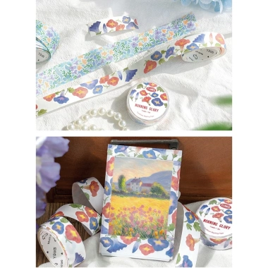 Washi Tape Hoa Cúc Trắng Xanh Pastel 1 Cuộn - Lá Cỏ Dễ Thương Dán Sổ Bullet Journal Giá 26k 7