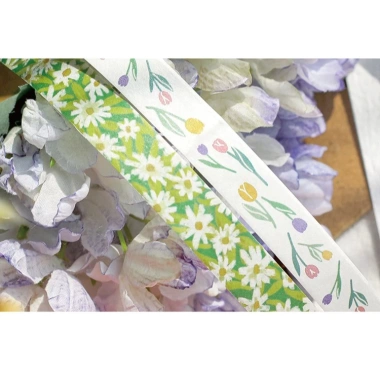 Washi Tape Hoa Cúc Trắng Xanh Pastel 1 Cuộn - Lá Cỏ Dễ Thương Dán Sổ Bullet Journal Giá 26k 9