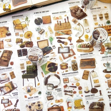 Washi Tape trong suốt Hoài Niệm cổ điển - 1 cuộn dán Journal, giảm 29.500 VND