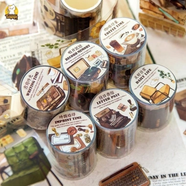Washi Tape trong suốt Hoài Niệm cổ điển - 1 cuộn dán Journal, giảm 29.500 VND