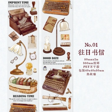 Washi Tape trong suốt Hoài Niệm cổ điển - 1 cuộn dán Journal, giảm 29.500 VND