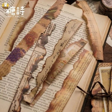 Washi Tape Vintage Giấy Cũ Cháy Xén - 1 Cuộn Dán Journal Scrapbook Thư - 27.000₫ 2